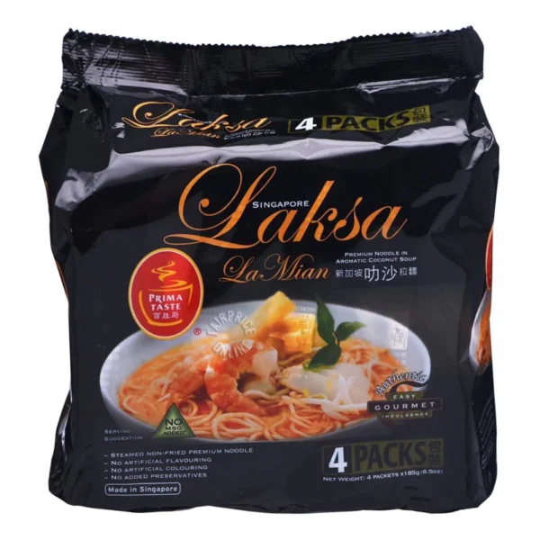 Top 1 tant Noodle Award Prima Taste La Mian Ramen Premium tant Noodle   Singapore Laksa 4packs x144g