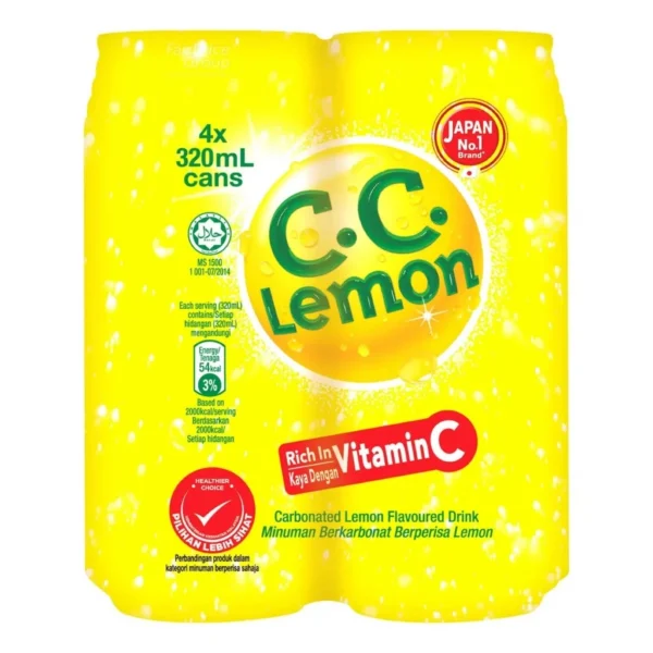 Suntory C C  Lemon Juice  Vitamin C  Tin Pack 4 x 320ml