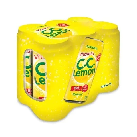 Suntory C C  Lemon Juice  Vitamin C  Tin Pack 4 x 320ml