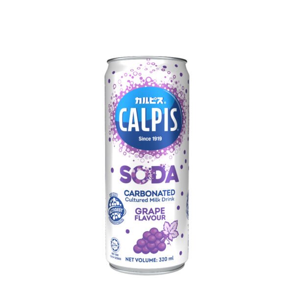 Calpis Soda 320ml x 24 Cans Minuman Susu Kultur Berkarbonat Perisa Anggur