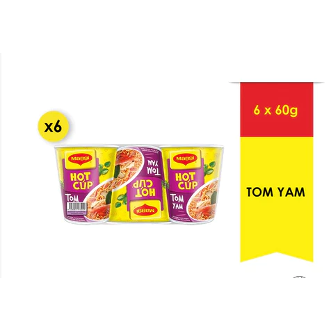 Maggi  Cup Curry x6 cup  Tom Yamx6cup