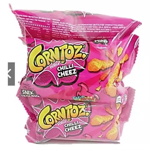 Corntoz Crackers Mini Corn Snacks z Spicy Smoky BBQZ Chilli Cheez Cheesy Pizza 15g x6pcs