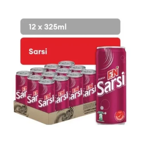 F N FUN FLAVOUR Sarsi Assorted 1 Carton 12 x 325ml Minuman Segar Dengan Rasa Sarsi Yang Menggugah Selera