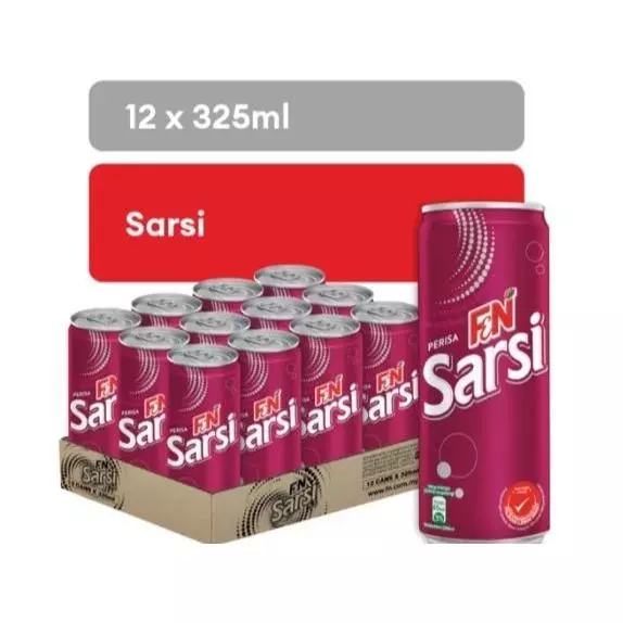 F N FUN FLAVOUR Sarsi Assorted 1 Carton 12 x 325ml Minuman Segar Dengan Rasa Sarsi Yang Menggugah Selera
