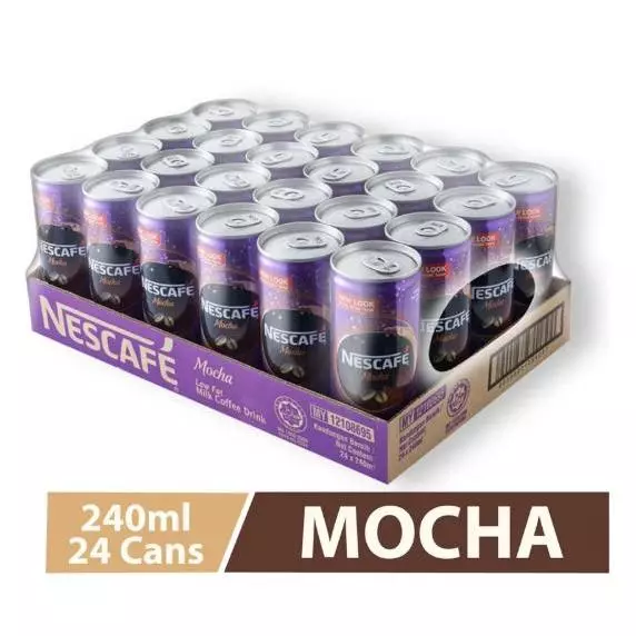 NESCAFE Original Mocha Latte Tarik 240ml x 24 Cans Pilihan Rasa Menarik Sesuai untuk Pelbagai Keperluan Minuman Harian