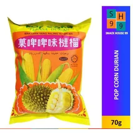 Pop Corn Durian Flavoured 70gm Makanan Yang Paling Istimewa Perasa Durian Snack