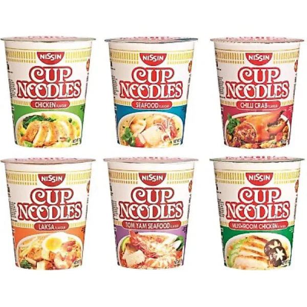 Nissin tant cup noodles   Laksa Mushroom Tomyam Chilli crab Seafood
